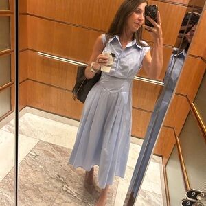 Elegant Blue Sleeveless Dress